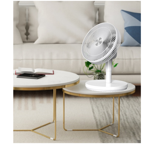 14 inches DC motor stand fan with adjustable height for tabletop use and touch control panel in the base