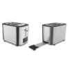 Stainless Steel Toaster has the touch panel control and a slide-out crumb tray