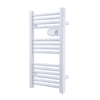 the side of the eletric towel radiator with 14 tubes and LCD display