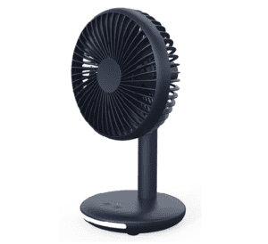 5 inches black color table fan with night light in the base