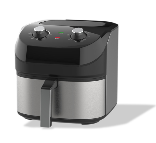 7L air fryer with knob controls and customizable stainless steel finish